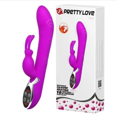 Вибратор с клиторальным стимулятором и функцией нагрева Pretty Love - HOT