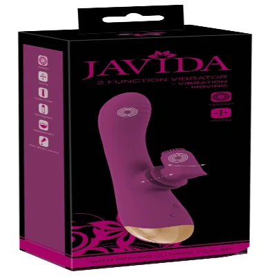 Двухфункциональный вибратор с подвижным щекотальщиком клитора от Javida