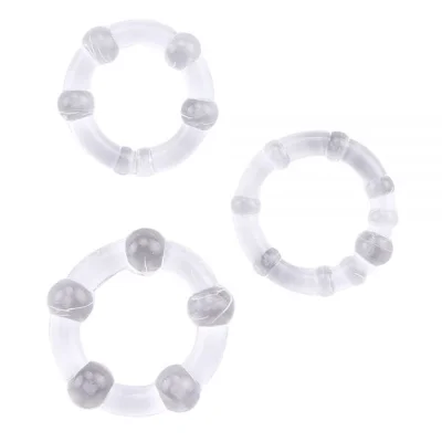 Набор эрекционных колец Beaded Cock Rings, Clear