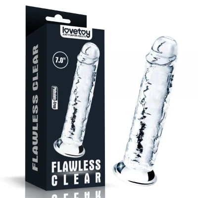 Прозрачный реалистичный фаллоимитатор с присоской 7.0'' Flawless Clear Dildo, Clear