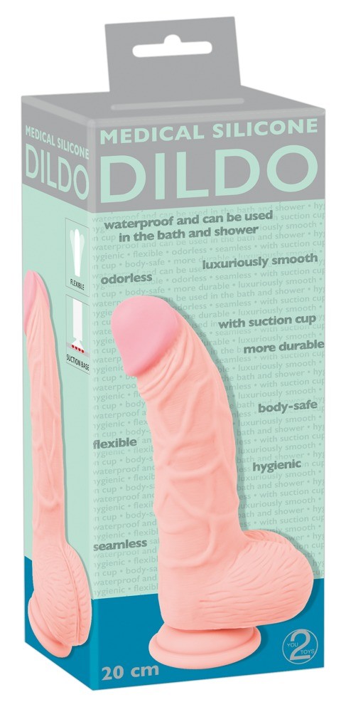 Фалоімітатор - Medical Silicone Dildo, 20 см - зображення 1