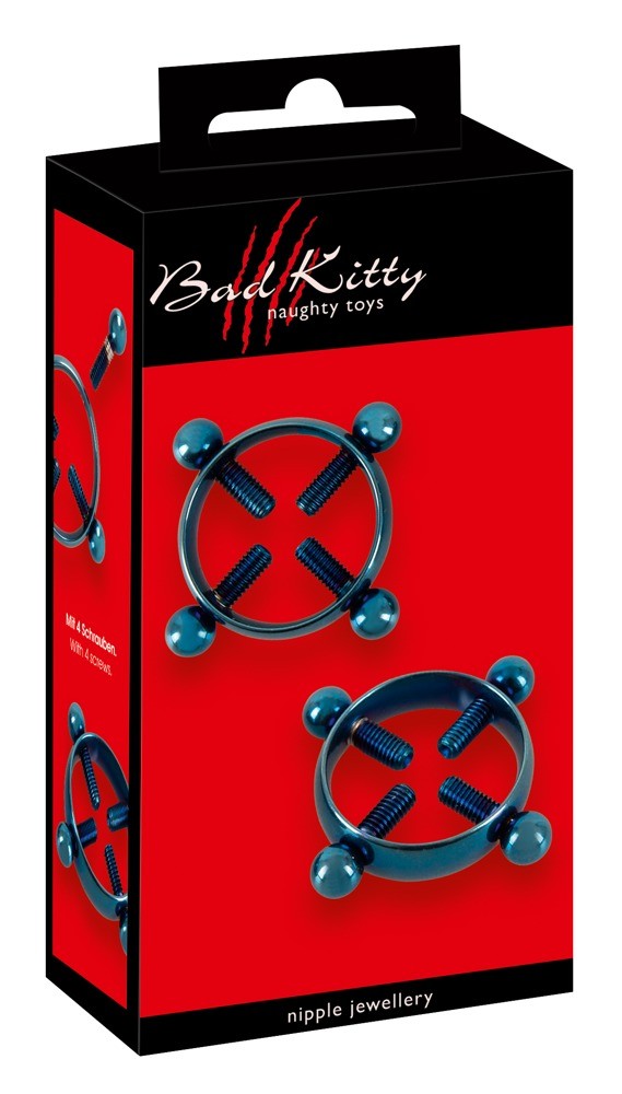 Затискачі для сосків - Bad Kitty Nipple Jewellery Blue - зображення 1