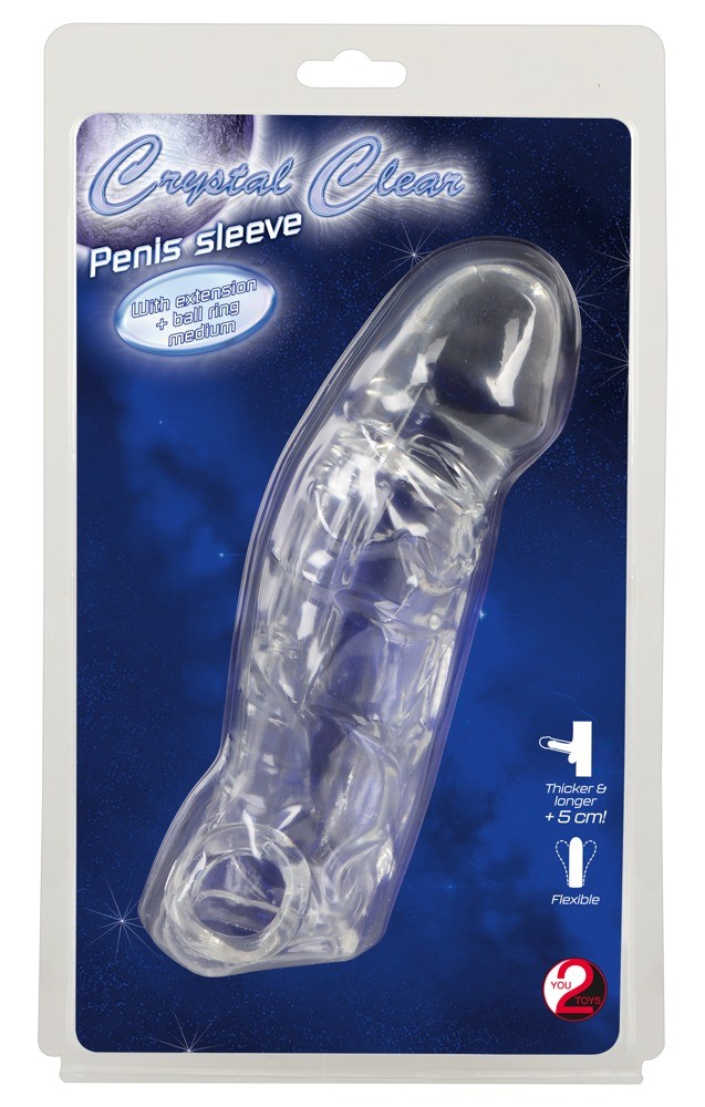 Насадка на член - Crystal Clear Penis Sleeve wit - зображення 1