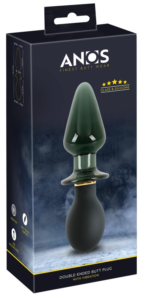 Анальний стимулятор - ANOS Double-Ended Butt Plug With Vibration - зображення 1