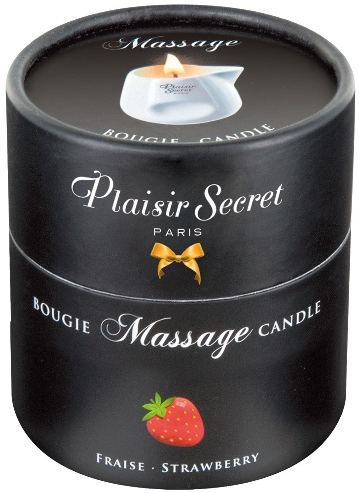 Масажна свічка - Plaisir Secrets Massage Candle Strawberry, 80 мл - зображення 1