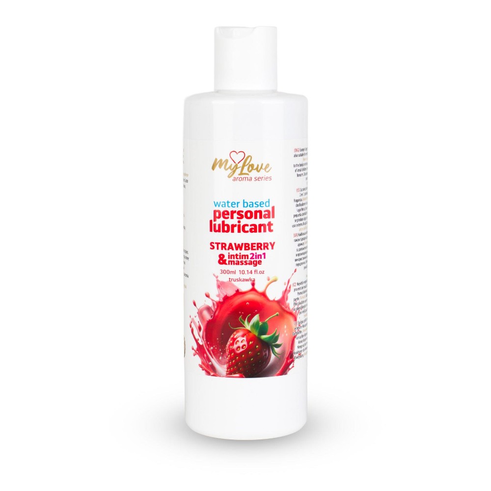2в1 лубрикант та масажний гель - MyLove Aroma Series Intim&Massage Strawberry, 300 мл - зображення 1