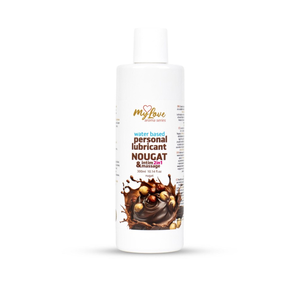 2в1 лубрикант та масажний гель - MyLove Aroma Series Intim&Massage Nougat, 300 мл - зображення 1
