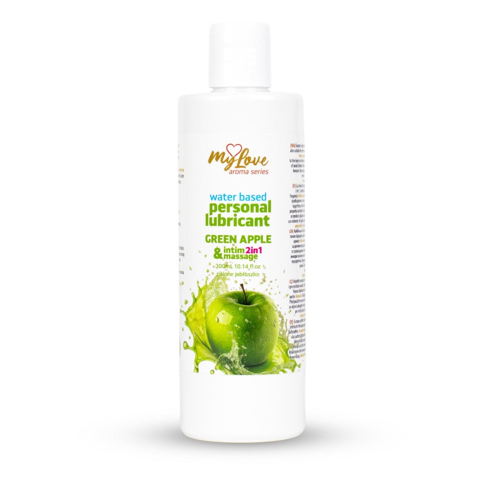 2в1 лубрикант та масажний гель - MyLove Aroma Series Intim&Massage Green Apple, 300 мл - зображення 1