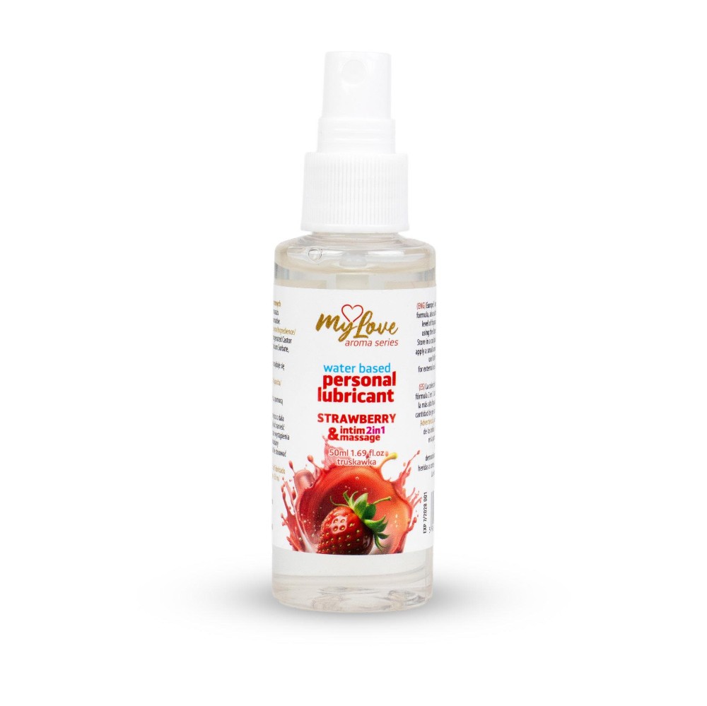 2в1 лубрикант та масажний гель - MyLove Aroma Series Intim&Massage Strawberry, 50 мл - зображення 1