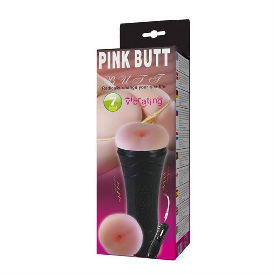 Мастурбатор - Pink Butt Vibrating Masturbator Cup - зображення 1