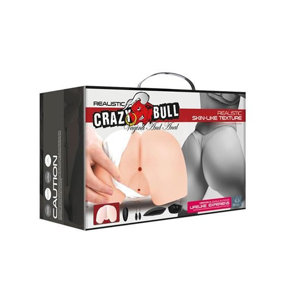 Мастурбатор - Crazy Bull Realistic Skin-Like Texture Vagina and Anal - зображення 1