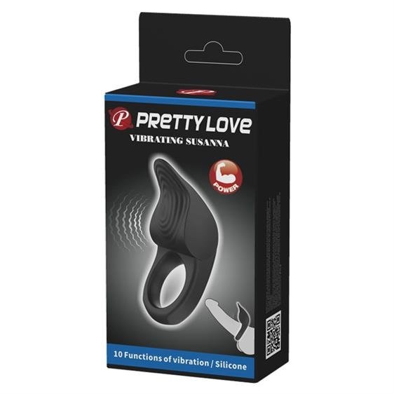 Ерекційне кільце - Pretty Love Vibrating Susanna Cock Ring Black - зображення 1