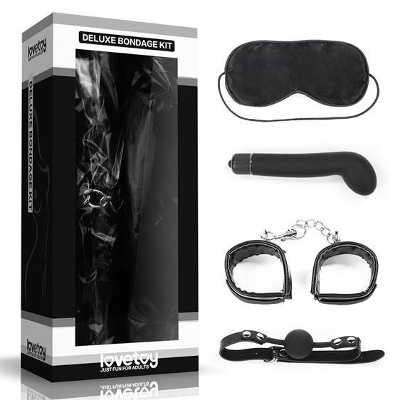 Набір БДСМ - Deluxe Bondage Kit (маска, вібратор, наручники, кляп) - зображення 1