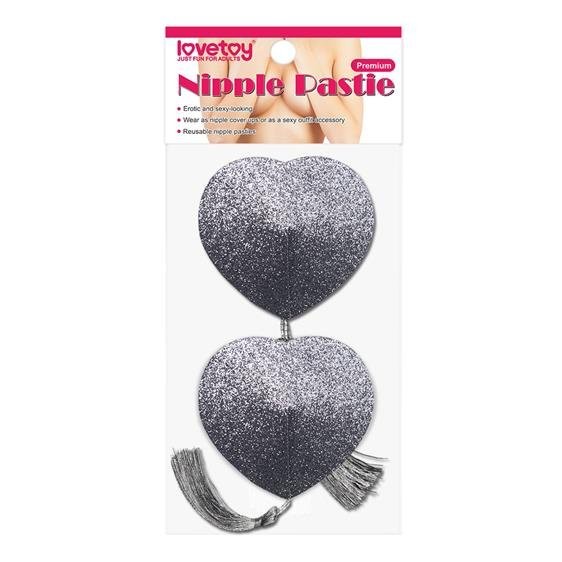 Пестіси - Reusable Glitter Heart Tassel Nipple Pasties - зображення 1