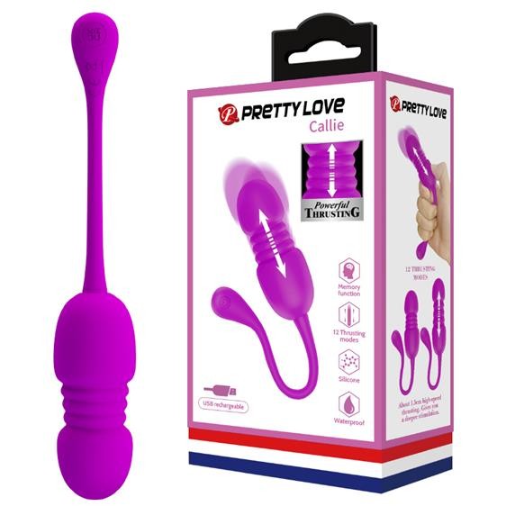 Віброяйце - Pretty Love Callie Thrusting Vibrating Egg Purple - зображення 1