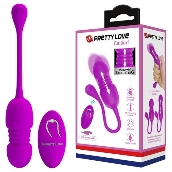 Віброяйце - Pretty Love Callieri Thrusting Vibrating Egg Purple - зображення 1