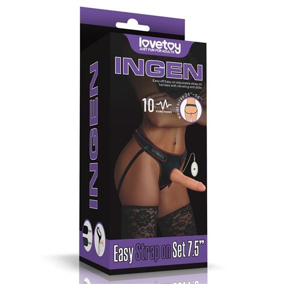 Страпон з вібрацією - Ingen Easy Strap-On Set 7.5" With Vibration - зображення 1