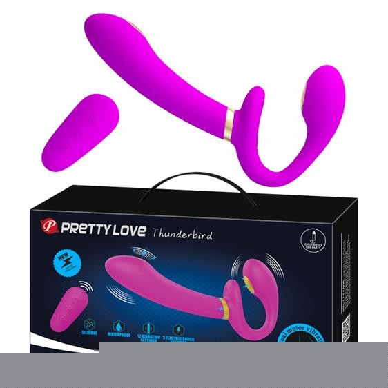 Страпон - Pretty Love Thunderbird Harnessfree Stimulator Purple - зображення 1