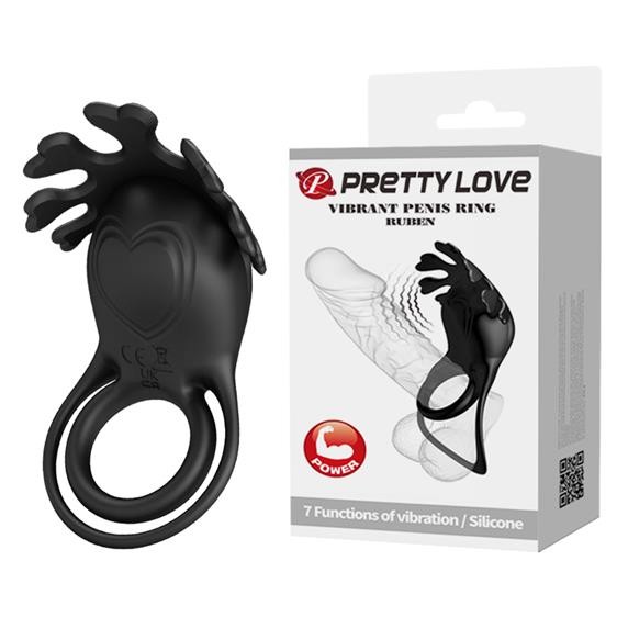 Ерекційне кільце - Pretty Love Vibrant Penis Ring Ruben Black - зображення 1
