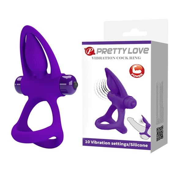 Ерекційне кільце - Pretty Love Vibration Cock Ring Purple - зображення 1
