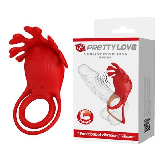 Ерекційне кільце - Pretty Love Vibrant Penis Ring Ruben Red - зображення 1