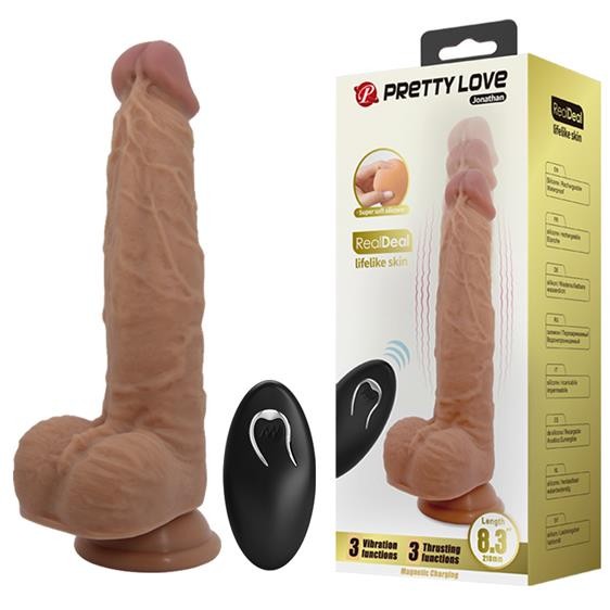 Реалістичний вібратор - Pretty Love Jonathan Vibrator Flesh - зображення 1