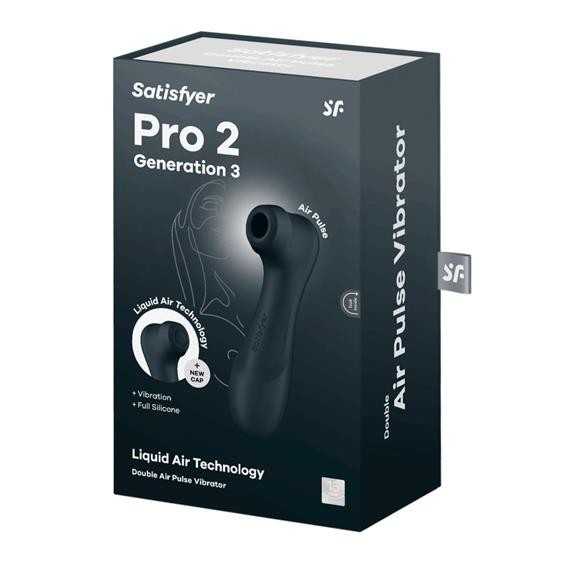 Кліторальний стимулятор - Satisfyer Pro 2 Generation 3 With Liquid Air Black - зображення 1