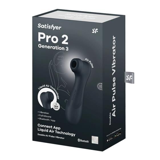 Кліторальний стимулятор - Satisfyer Pro 2 Generation 3 With Liquid Air Black Bluetooth/(App) - зображення 1