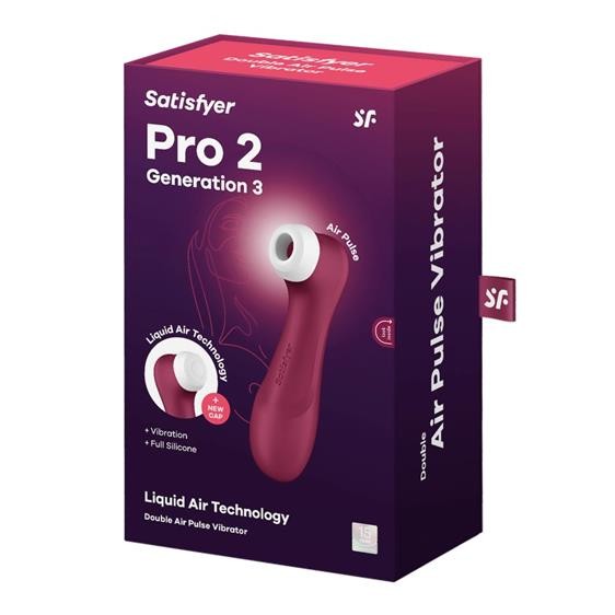 Кліторальний стимулятор - Satisfyer Pro 2 Generation 3 With Liquid Air Wine Red - зображення 1