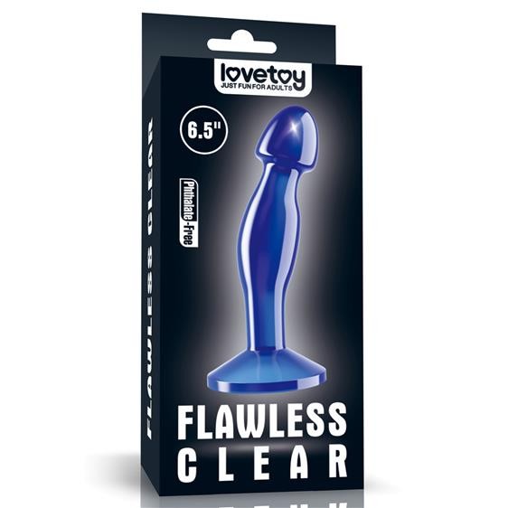 Анальна пробка - Flawless Clear Prostate Plug 6.5" Blue - зображення 1