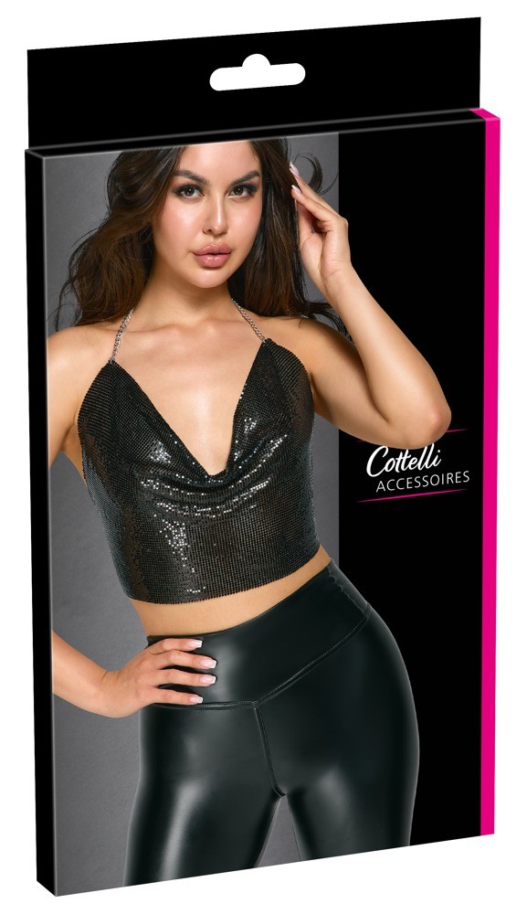 Топ - Cottelli Collection Metal Top Black S-L - зображення 1