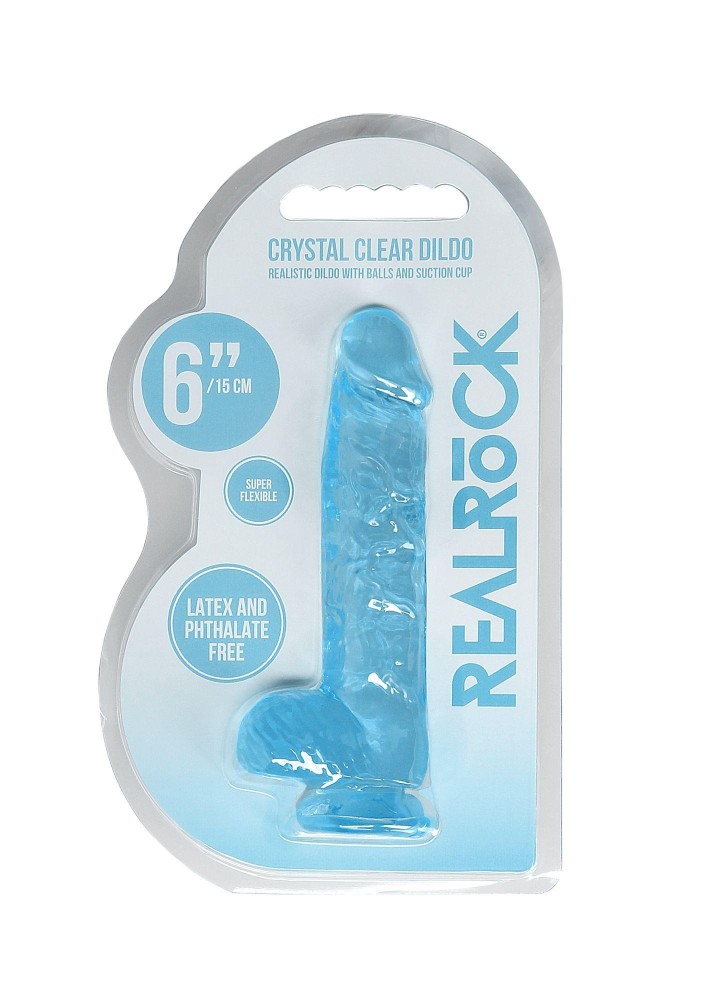 Фалоімітатор - Realrock Dildo 6" Blue - зображення 1