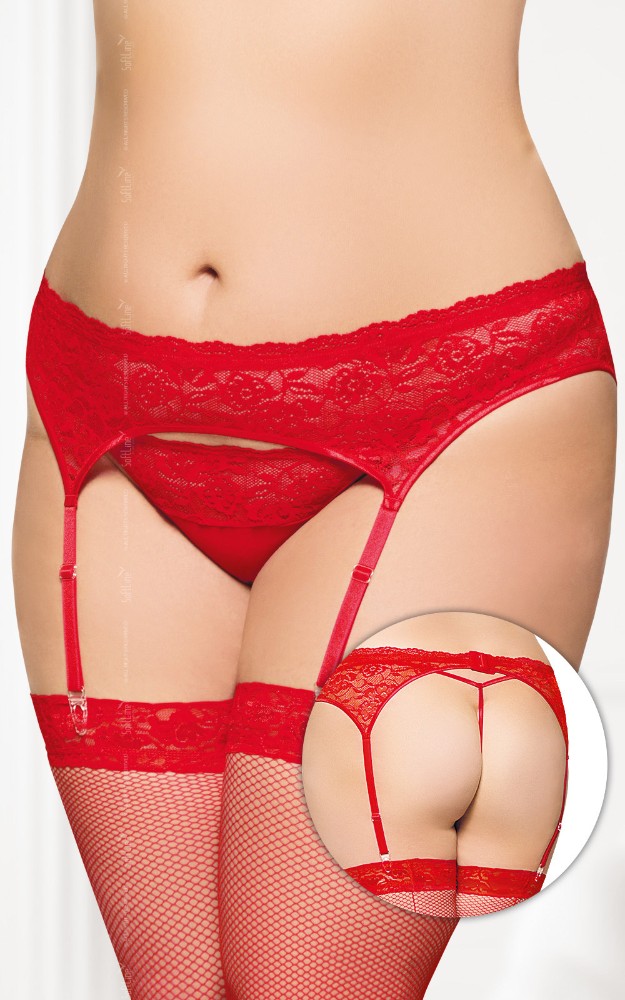 Пояс для панчіх - Garterbelt 3305, red XL - зображення 1