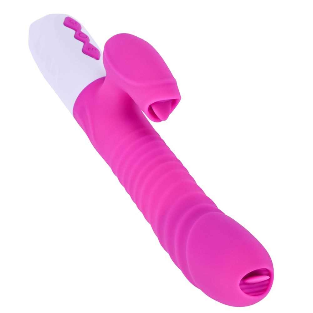 Вібратор - Silicone Vibrator USB 7 Function and Thrusting Function / Heating Purple - зображення 1