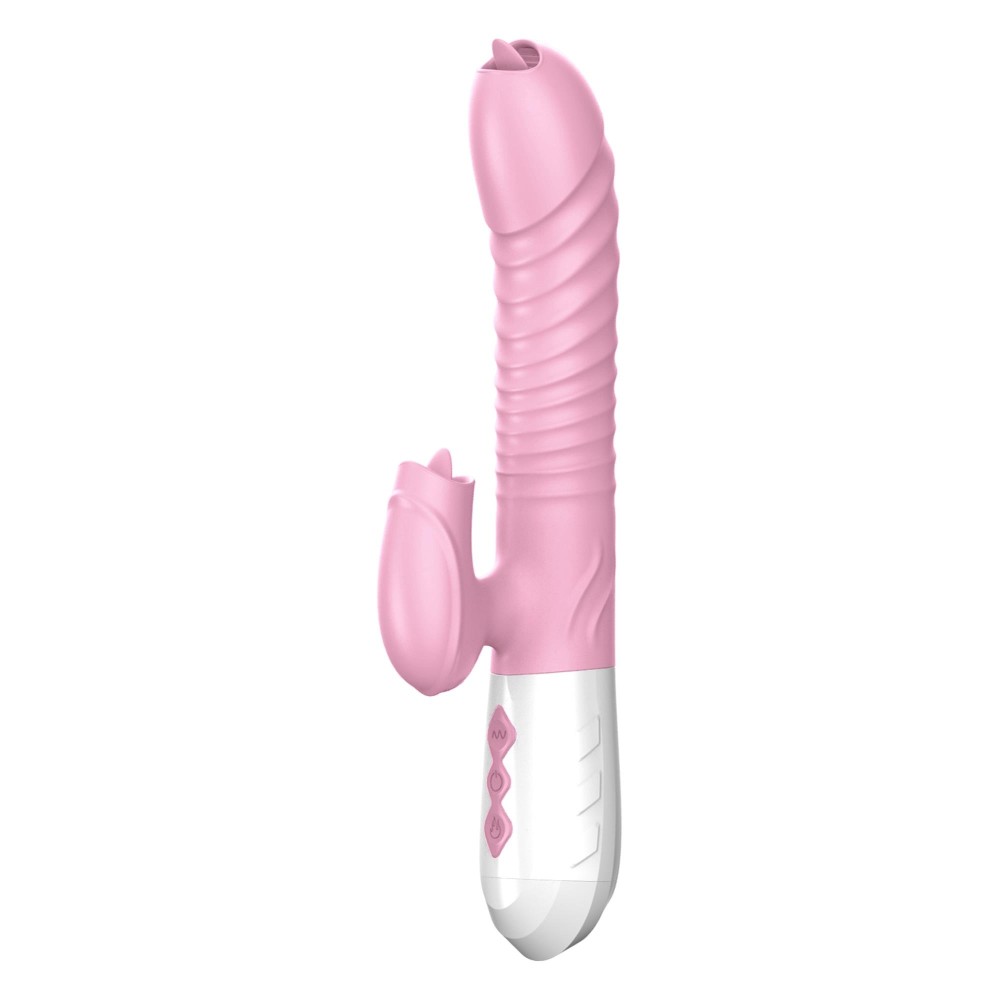 Вібратор - Silicone Vibrator USB 7 Function and Thrusting Function / Heating Pink - зображення 1