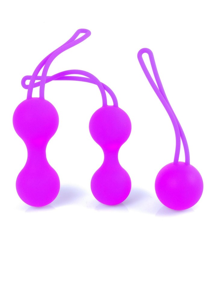 Набір вагінальних кульок - Silicone Kegal Balls Set Purple - зображення 1