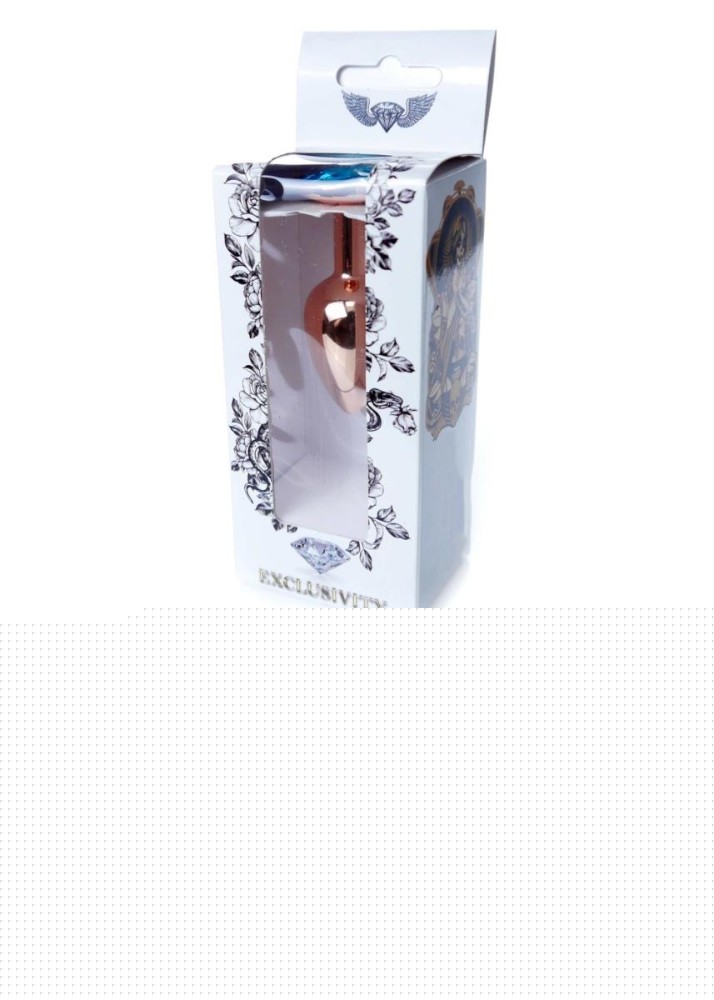 Анальна пробка - Jewellery Red Gold Plug Light Blue - зображення 1