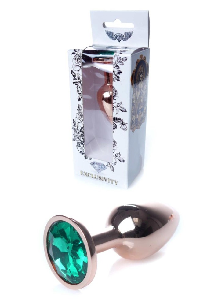 Анальна пробка - Jewellery Red Gold Plug Green - зображення 1