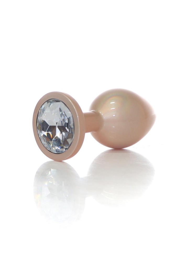 Анальна пробка - Jewellery Pearl Gold Plug Clear M - зображення 1