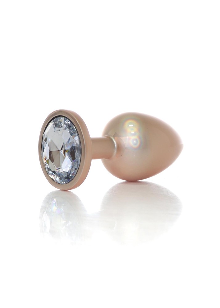 Анальна пробка - Jewellery Pearl Gold Plug Clear L - зображення 1