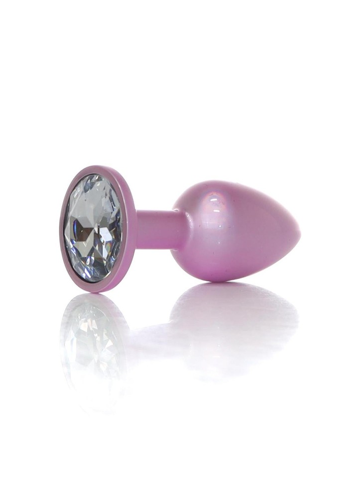 Анальна пробка - Jewellery Pearl Pink Plug Clear S - зображення 1