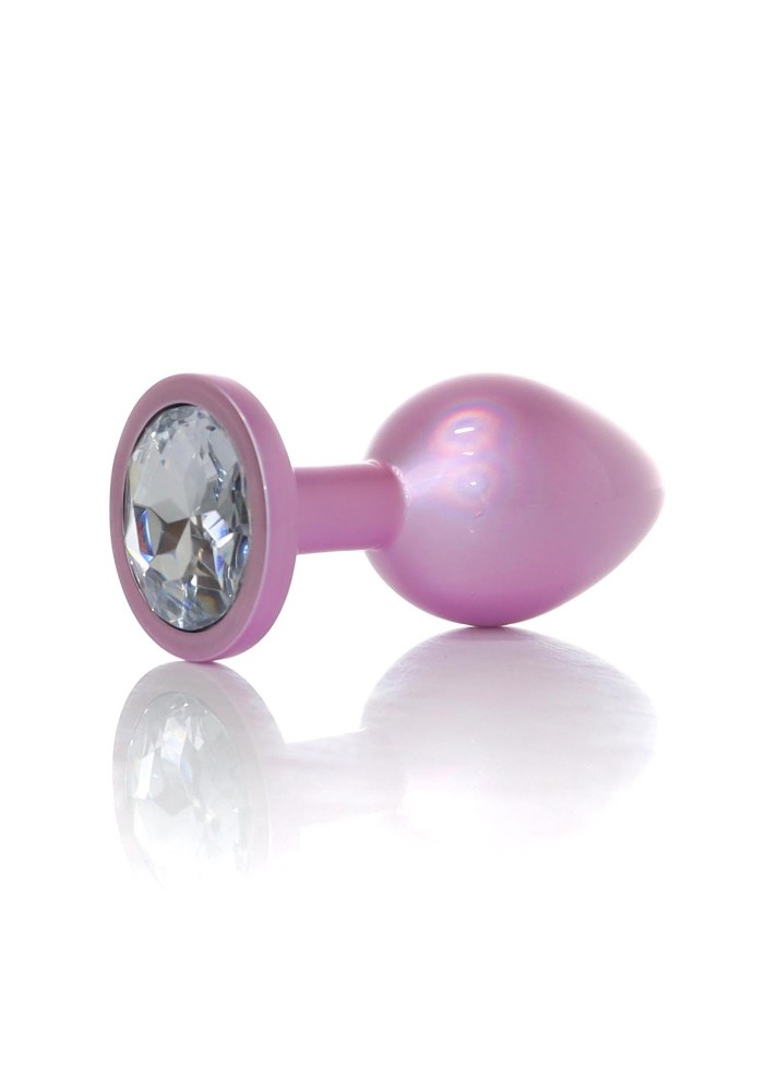 Анальна пробка - Jewellery Pearl Pink Plug Clear M - зображення 1