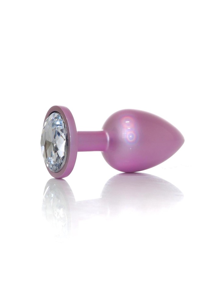 Анальна пробка - Jewellery Pearl Pink Plug Clear L - зображення 1