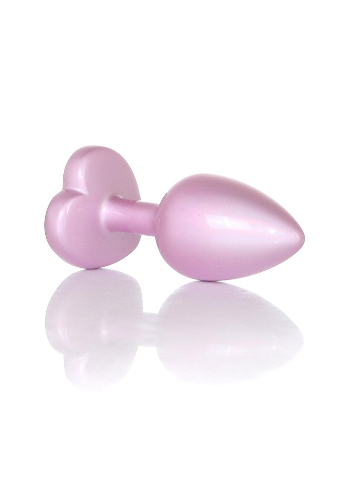 Анальна пробка - Jewellery Pearl Pink Heart Plug Clear S - зображення 1