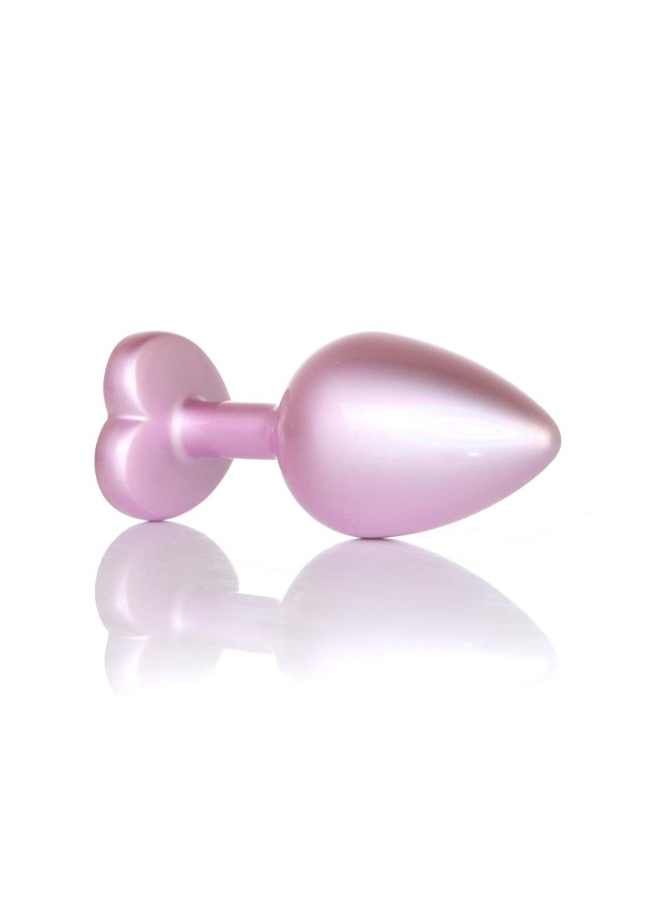 Анальна пробка - Jewellery Pearl Pink Heart Plug Clear M - зображення 1