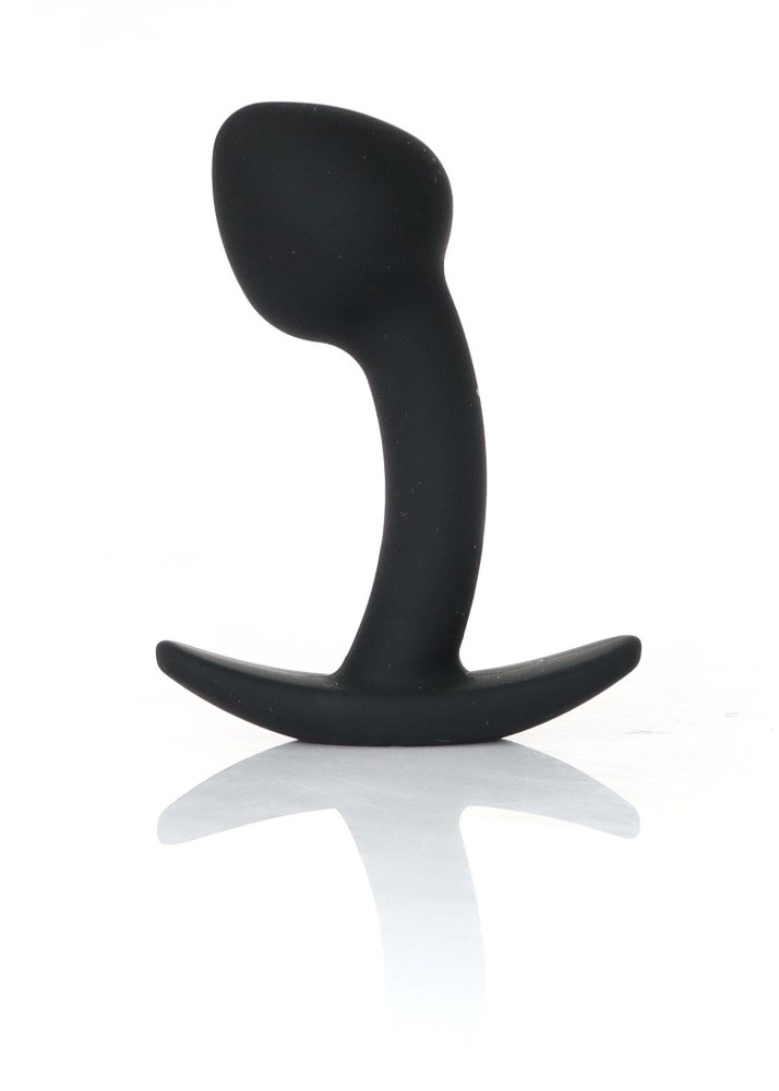 Анальна пробка - Silicone Black Curved Plug S - зображення 1