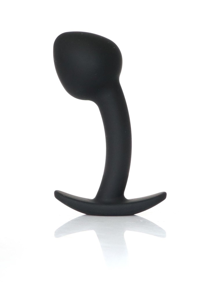Анальна пробка - Silicone Black Curved Plug L - зображення 1