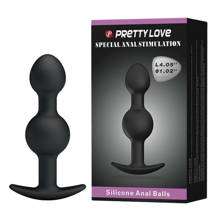 Анальна пробка - Pretty Love Special Anal Stimulation Anal Balls 4.05" Black - зображення 1