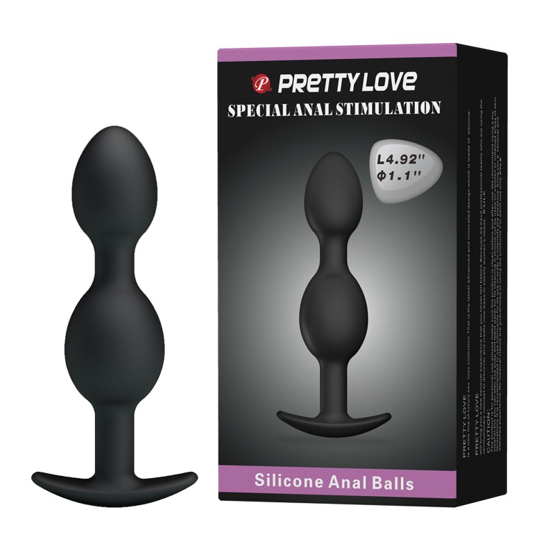 Анальна пробка - Pretty Love Special Anal Stimulation Anal Balls 4.92" Black - зображення 1