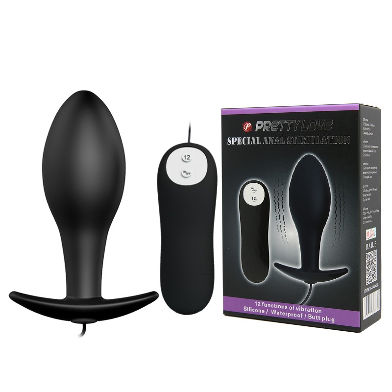 Анальна пробка - Pretty Love Special Anal Stimulation Vibrating Butt Plug Black - зображення 1